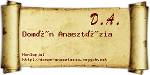 Domán Anasztázia névjegykártya